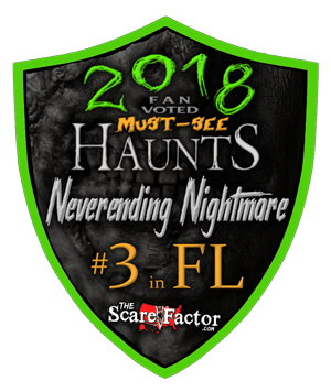 Scare Factor 2018 Fan Voted Must-See Haunts - #3 in Florida